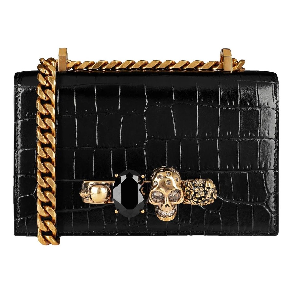 Knuckle leather satchel