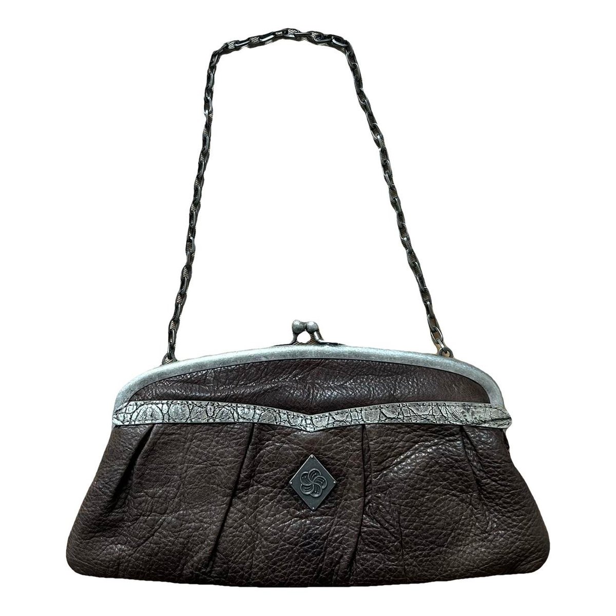 Leather clutch bag