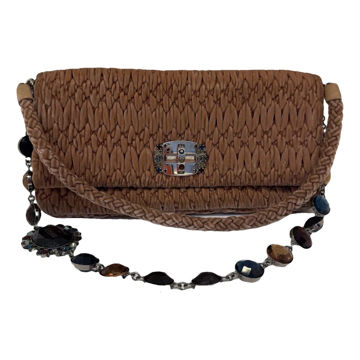 Miu Crystal velvet handbag