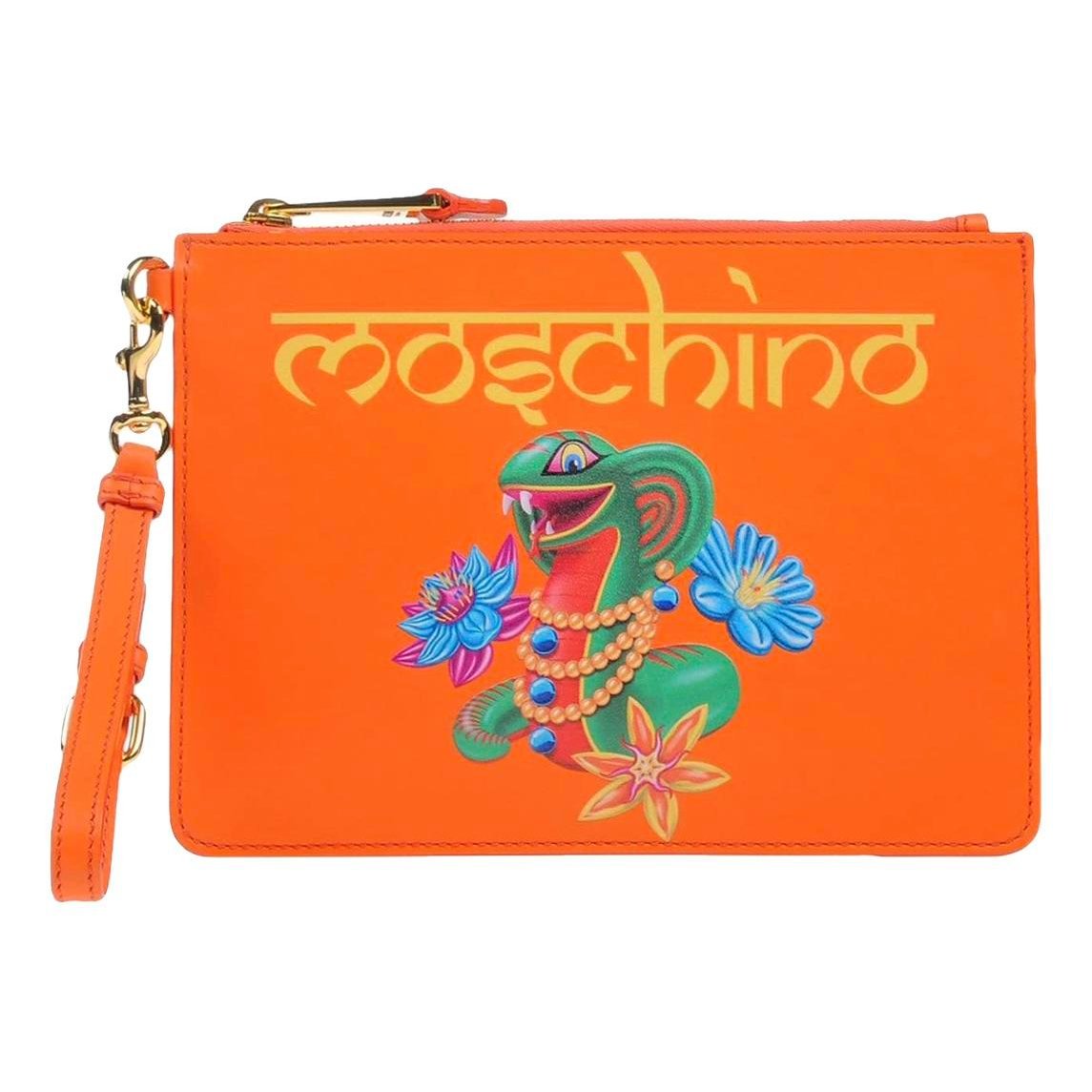 Leather clutch bag