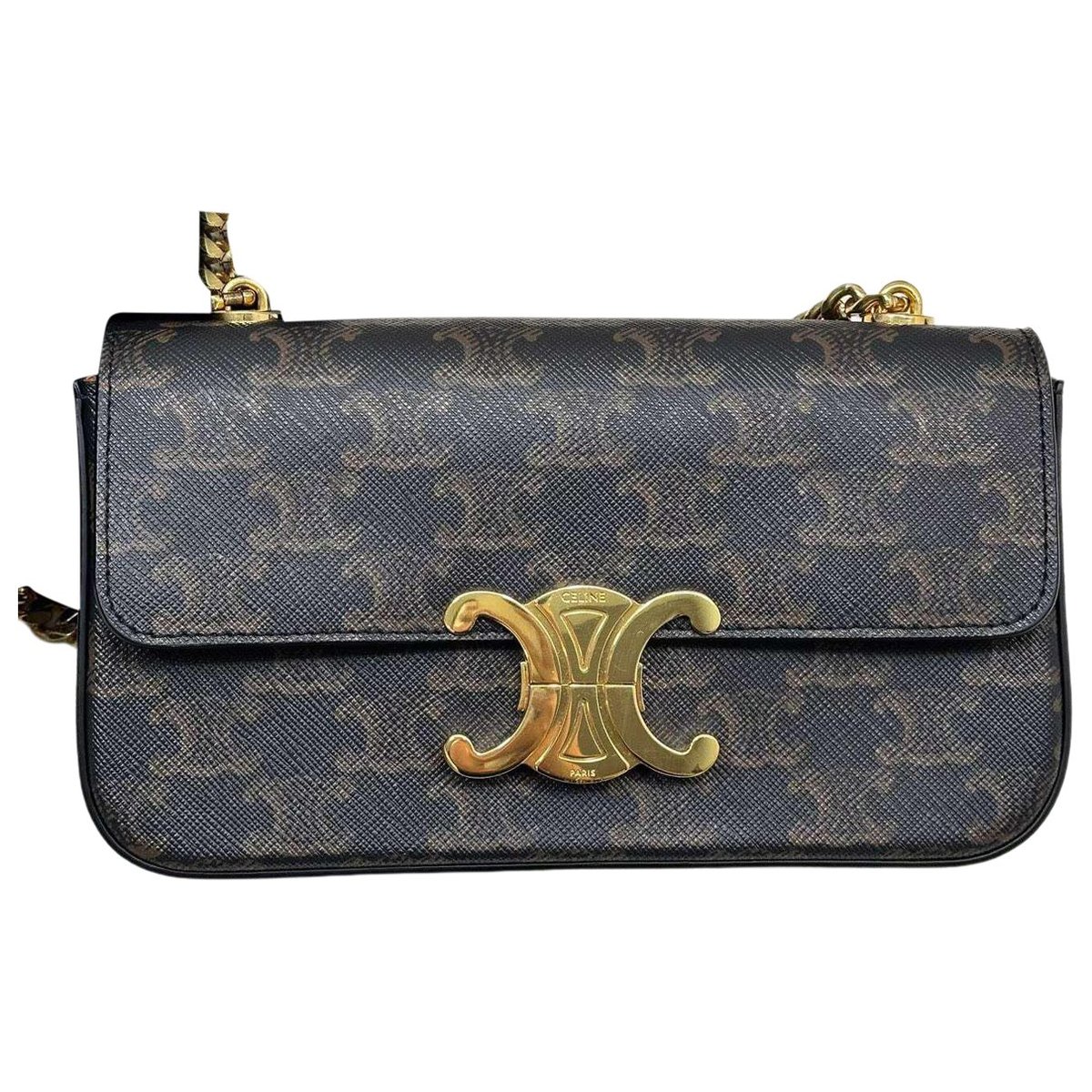 Triomphe chain leather crossbody bag