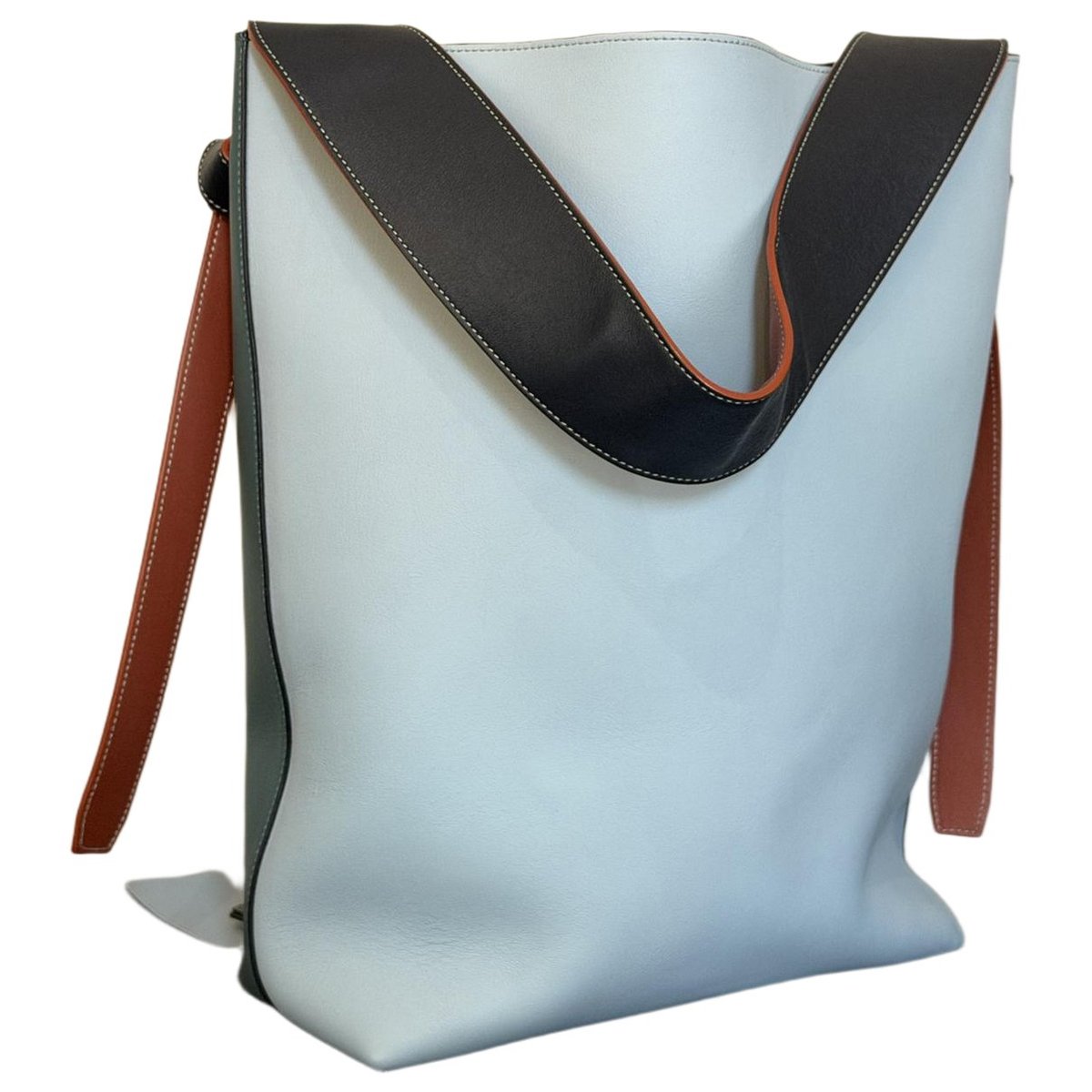 Twisted leather tote