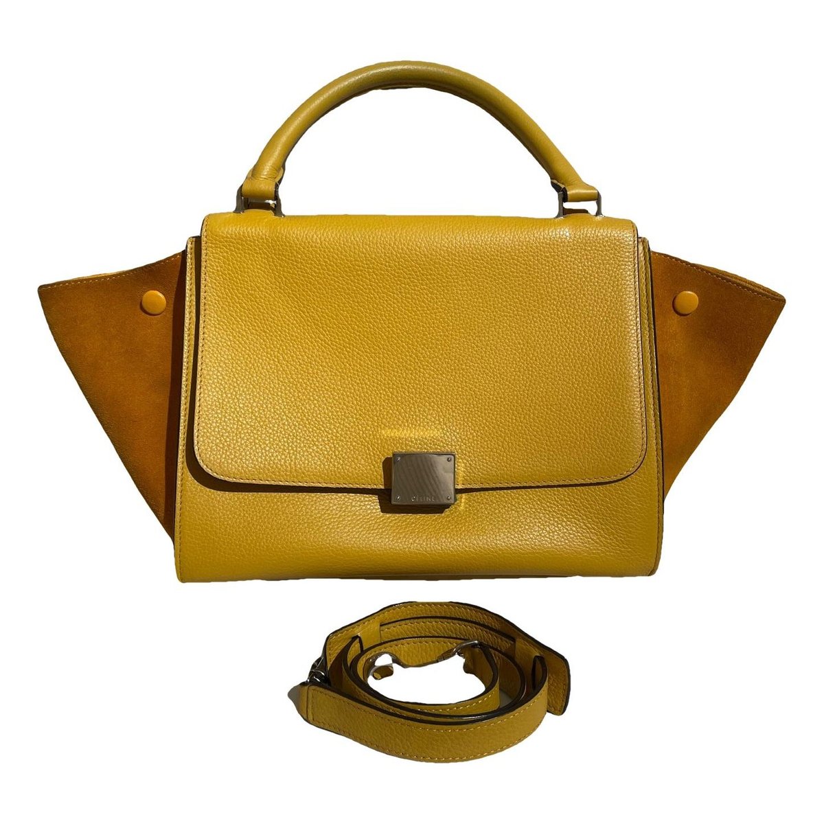Trapèze leather handbag