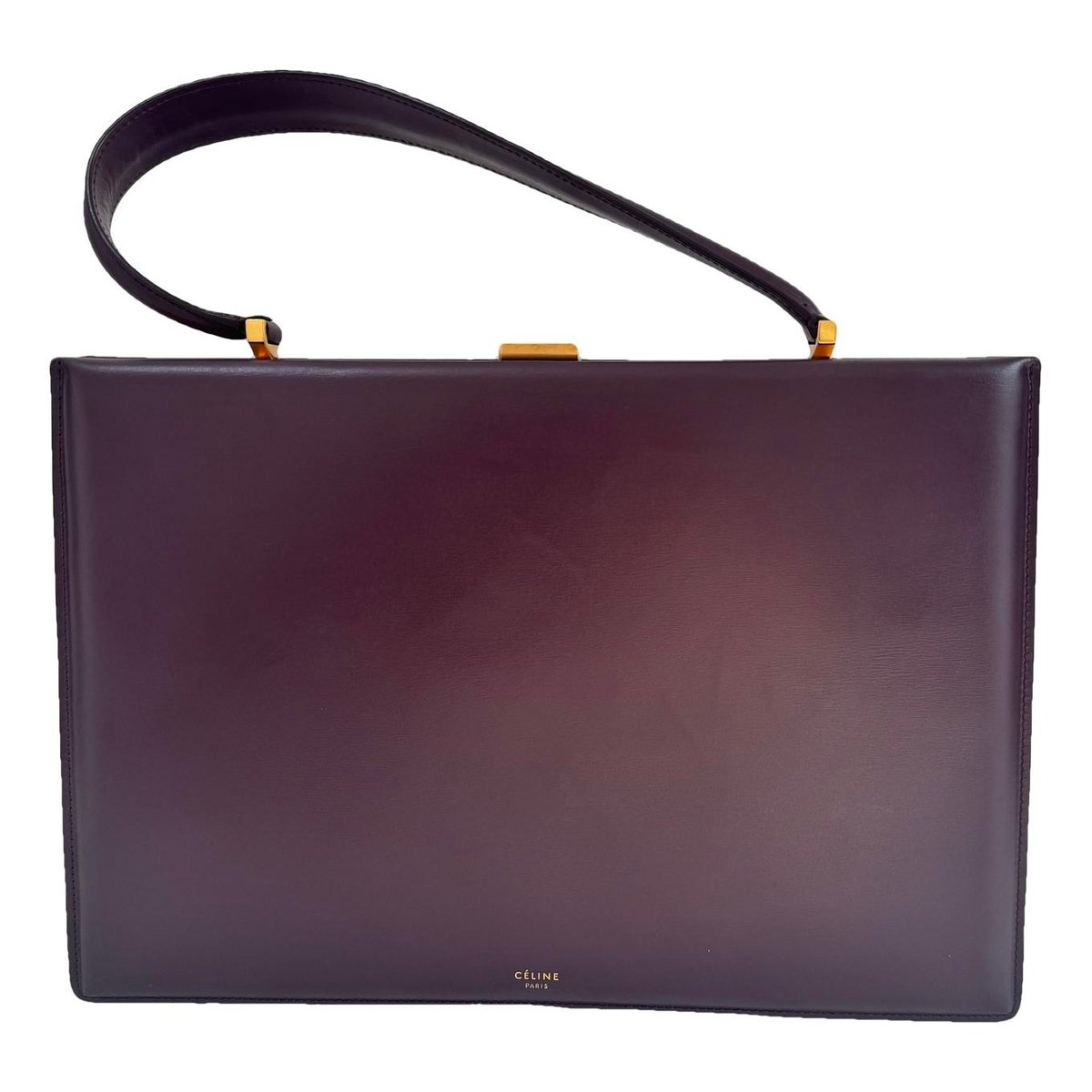 Clasp leather handbag