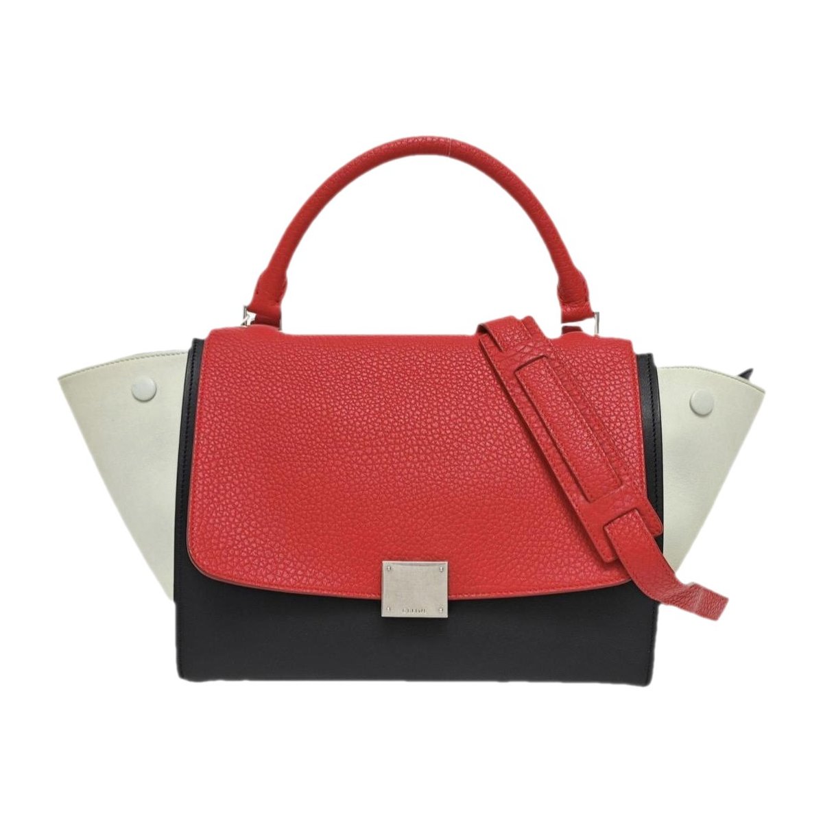 Trapèze leather handbag