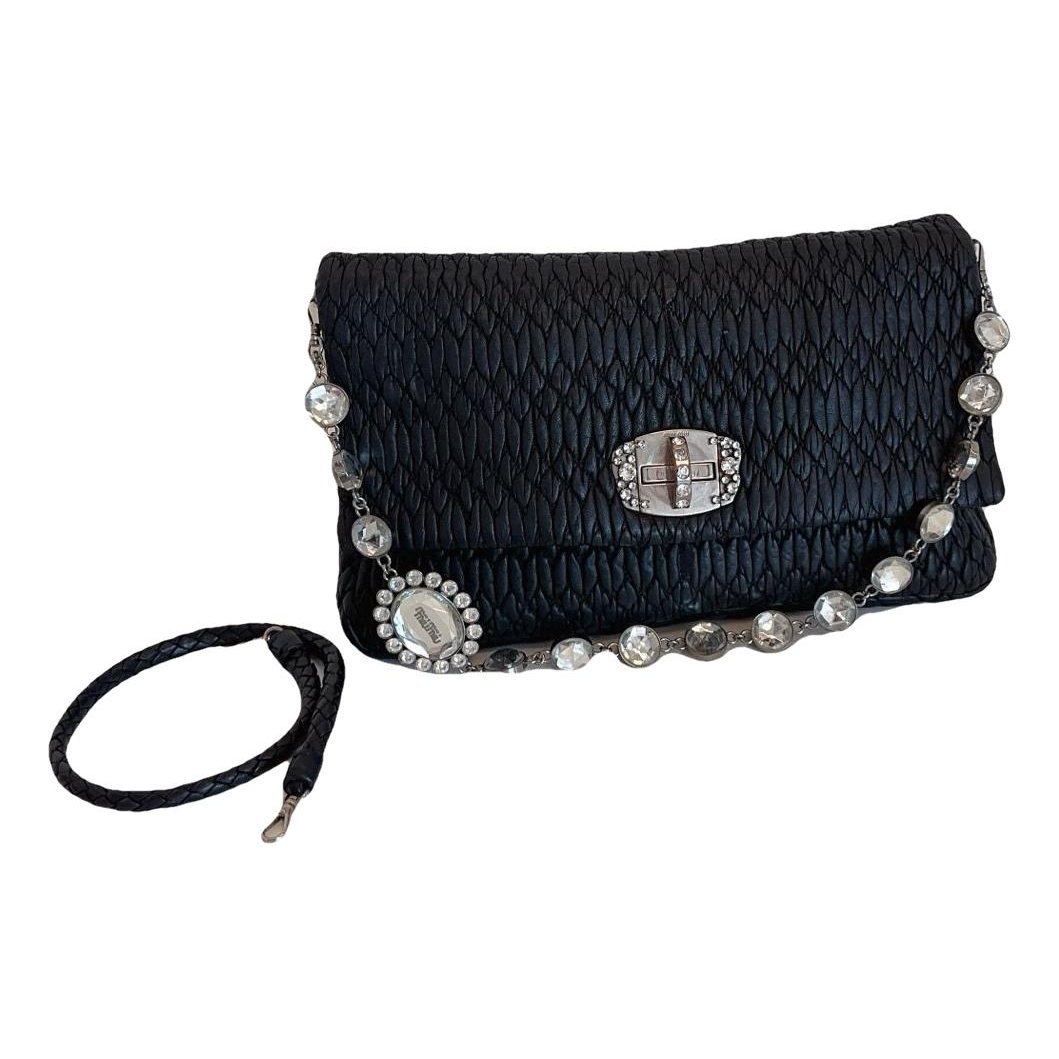 Miu Crystal leather handbag