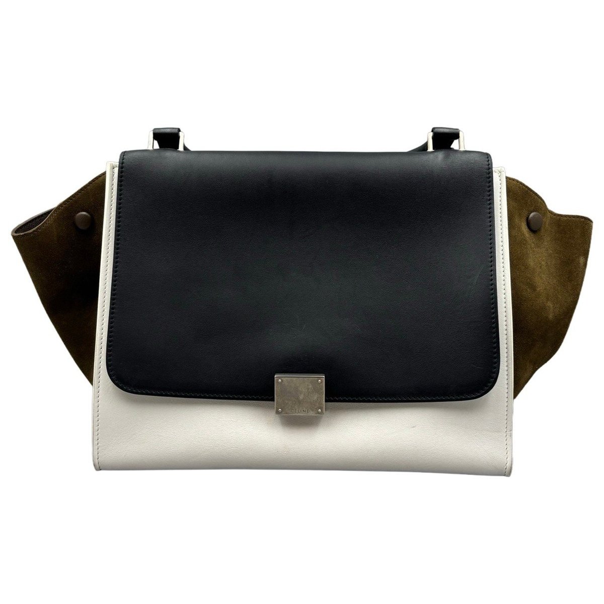 Trapèze leather handbag