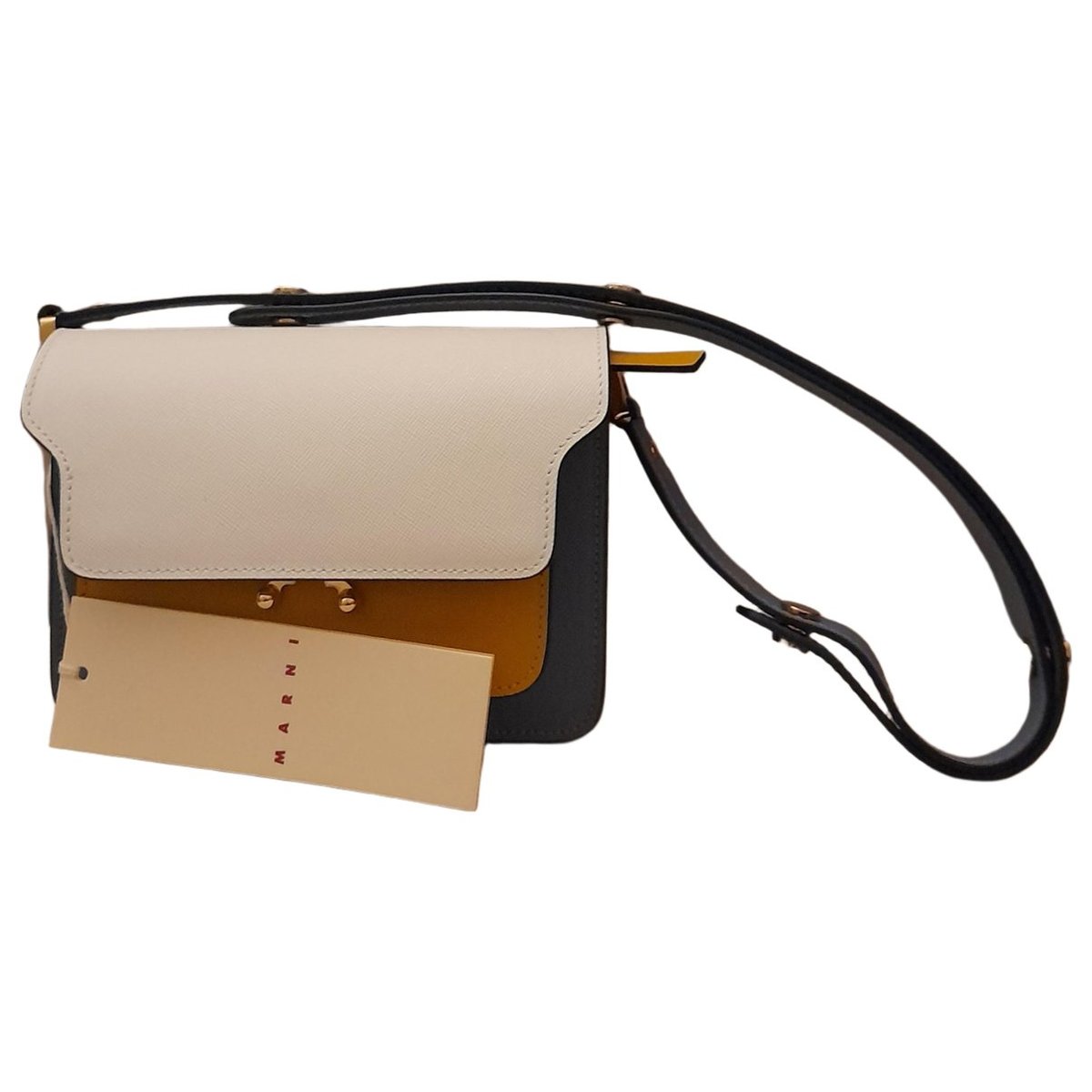 Trunk leather crossbody bag