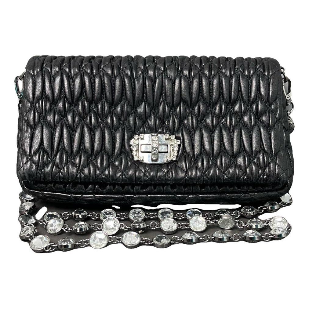 Miu Crystal leather handbag