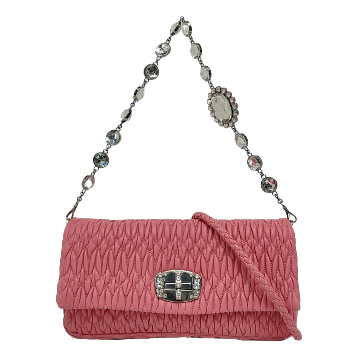 Miu Crystal leather handbag