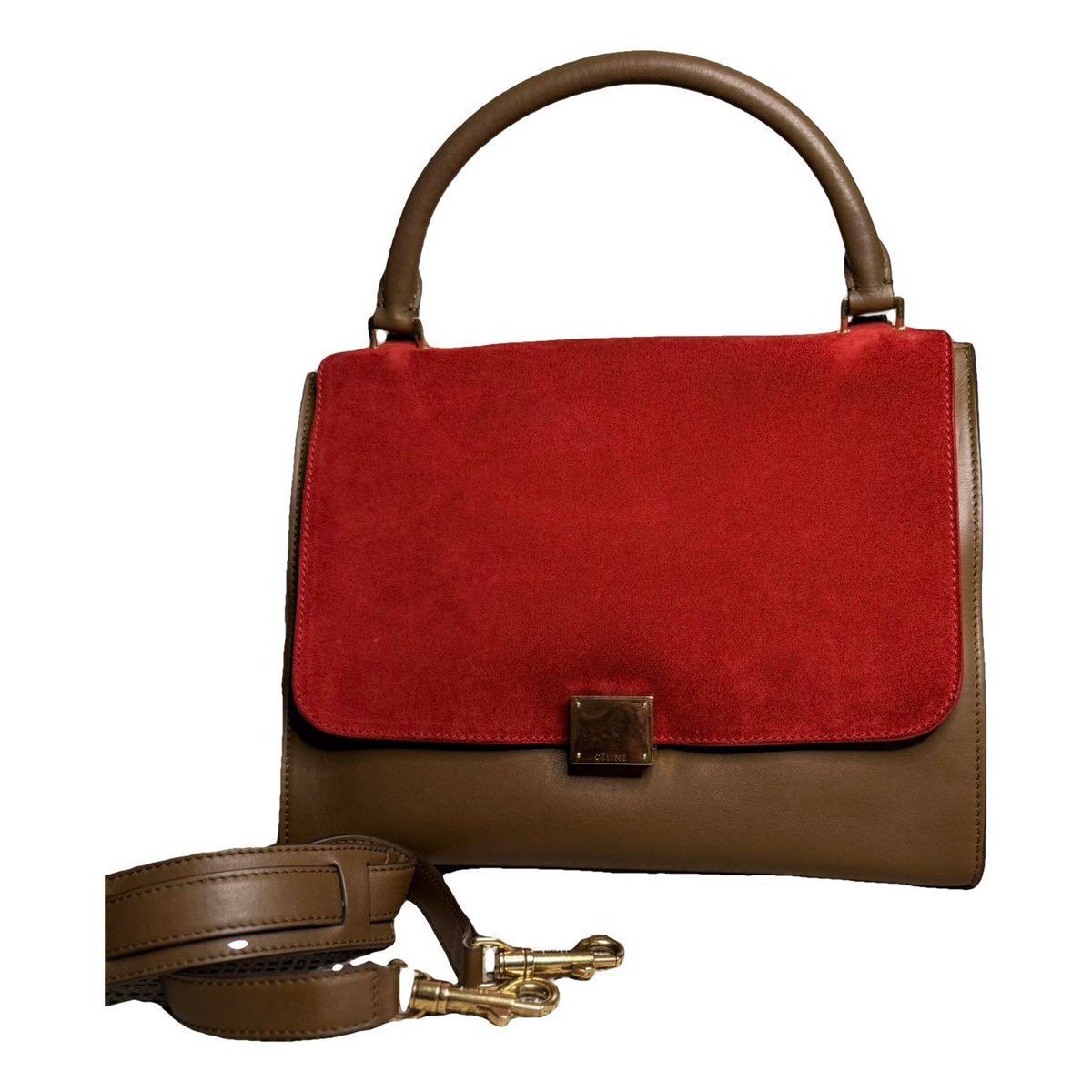 Trapèze leather handbag