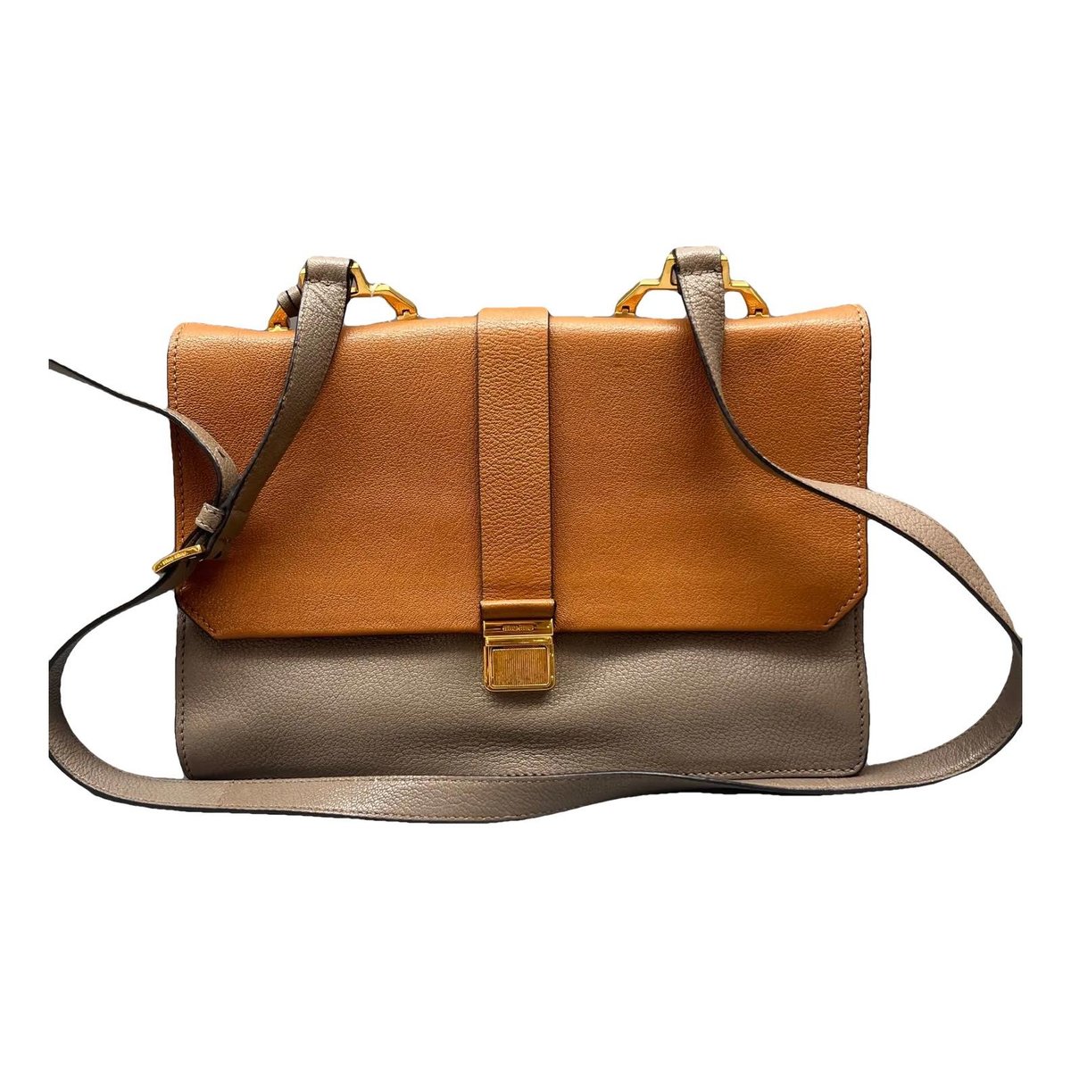 Madras leather crossbody bag
