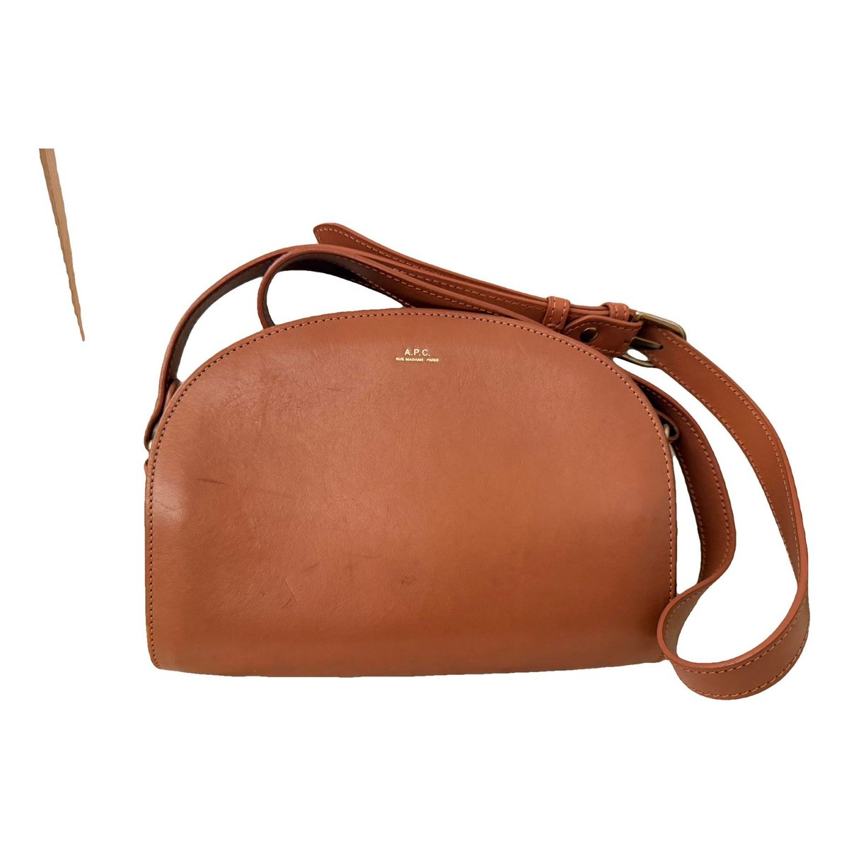 Demi-lune leather handbag