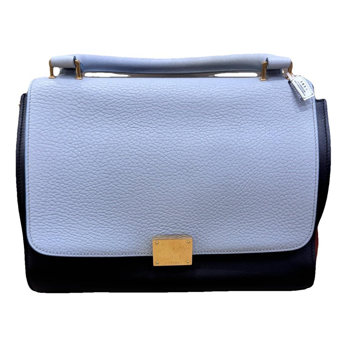 Trapèze leather handbag