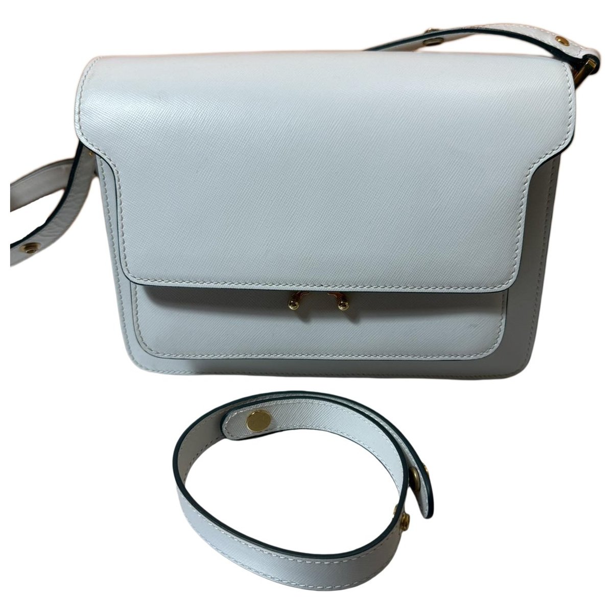 Trunk leather crossbody bag