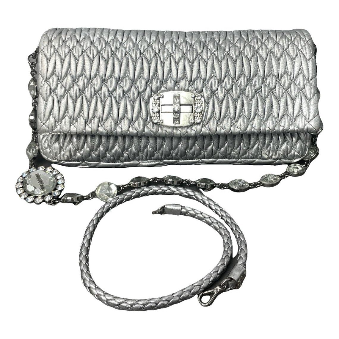 Miu Crystal leather handbag