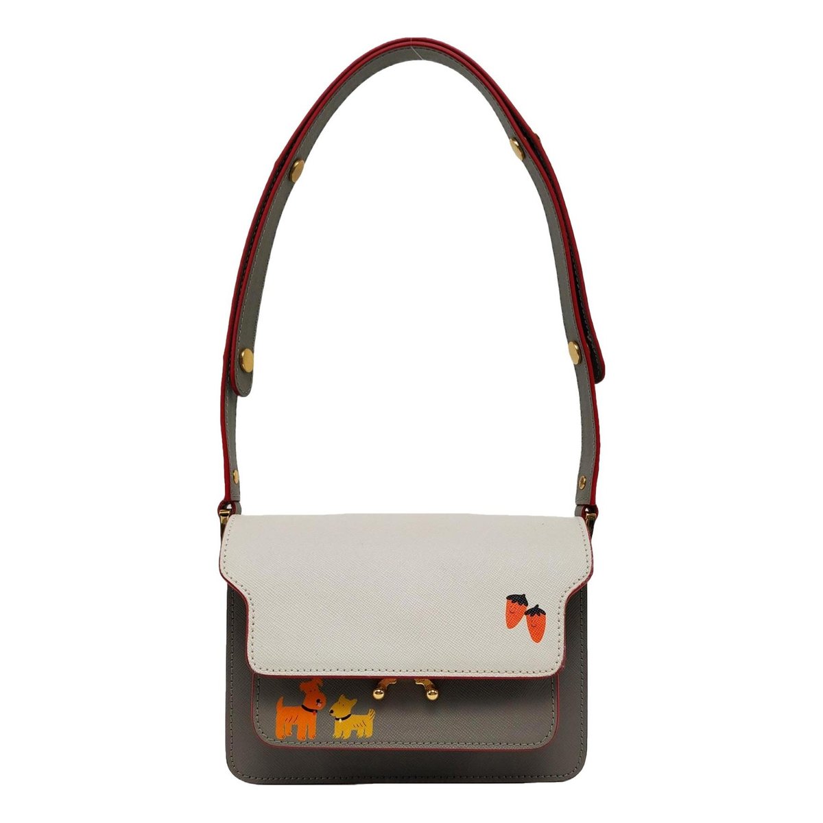 Trunk leather crossbody bag
