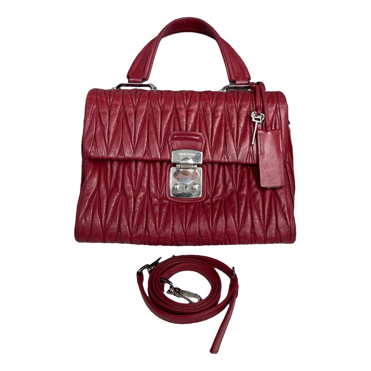 Madras leather crossbody bag