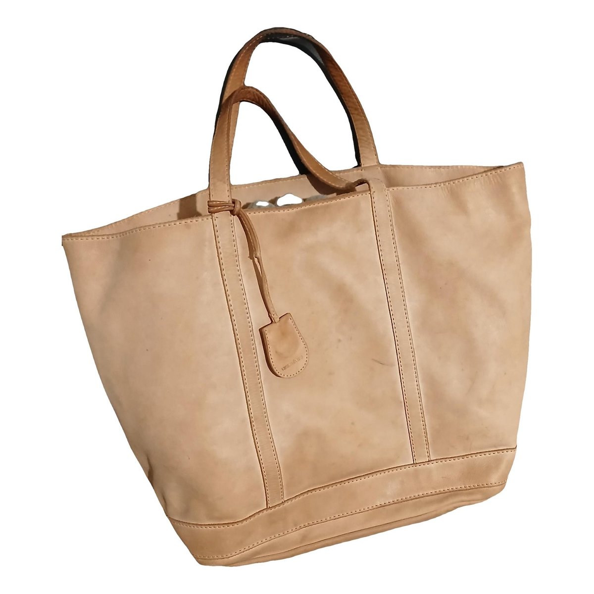 Box leather tote