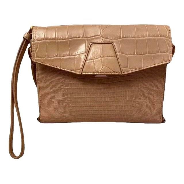 Leather clutch bag