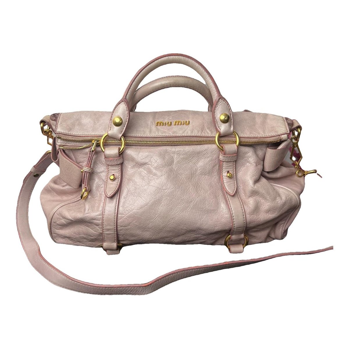 Bow bag leather handbag