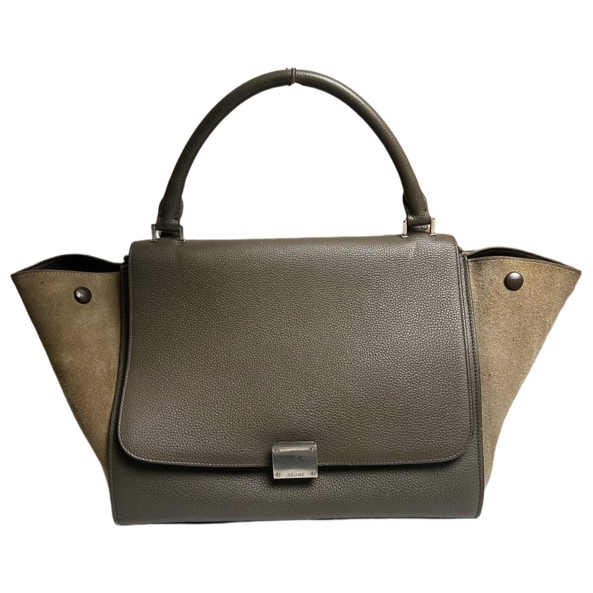 Trapèze leather handbag
