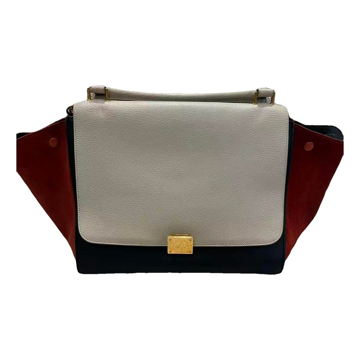 Trapèze leather handbag