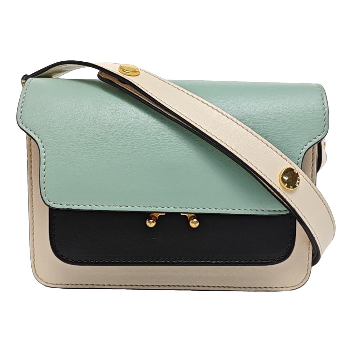 Trunk leather crossbody bag