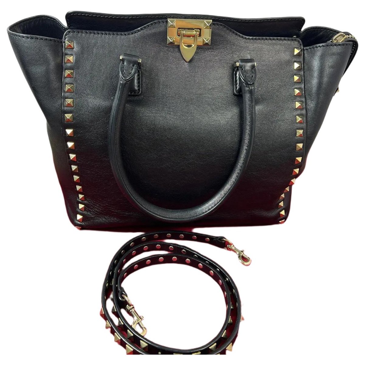 Rockstud leather handbag