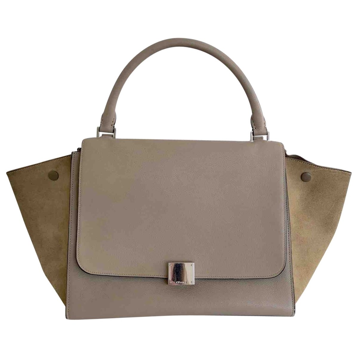 Trapèze leather handbag