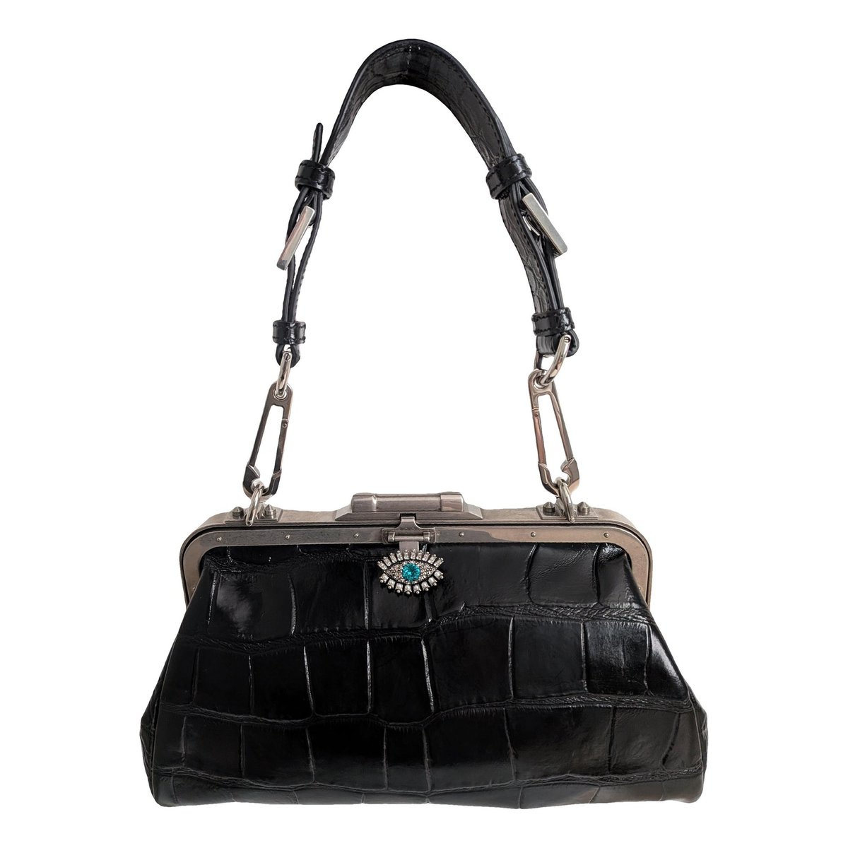 Leather clutch bag