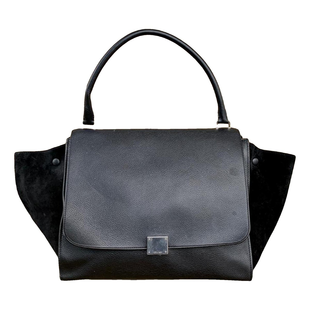 Trapèze leather handbag