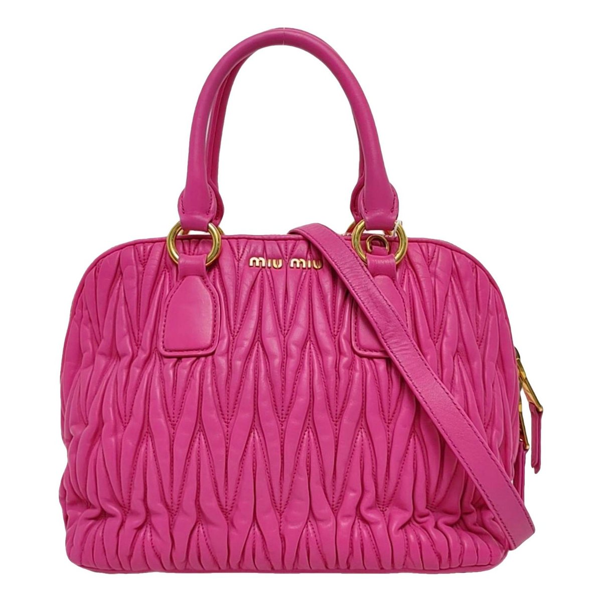 Miu Crystal leather crossbody bag