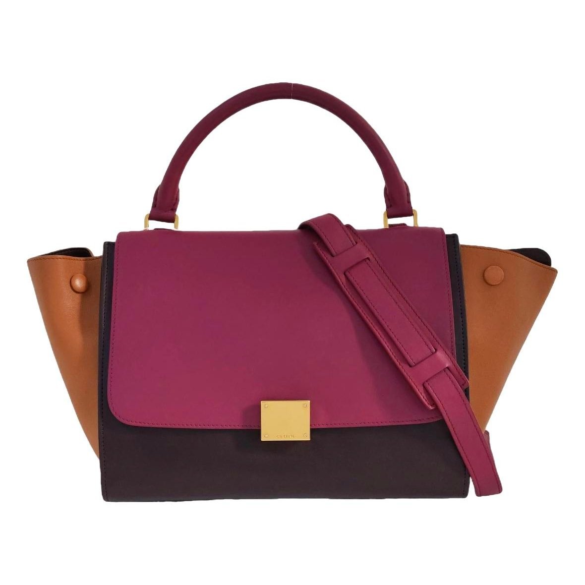 Trapèze leather handbag