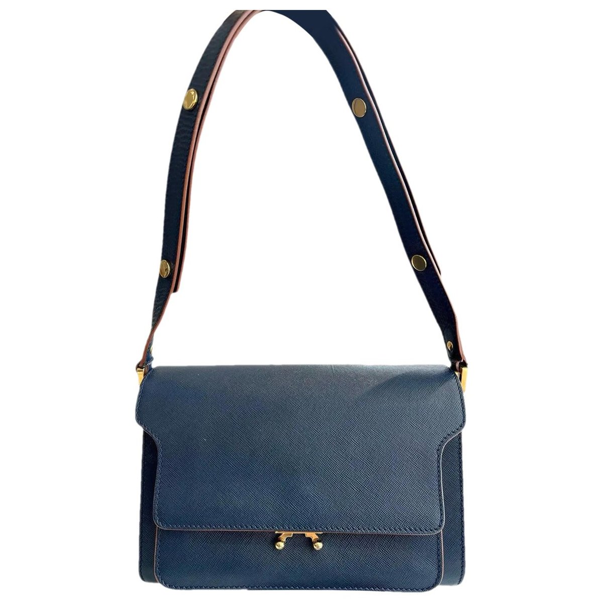 Trunk leather crossbody bag