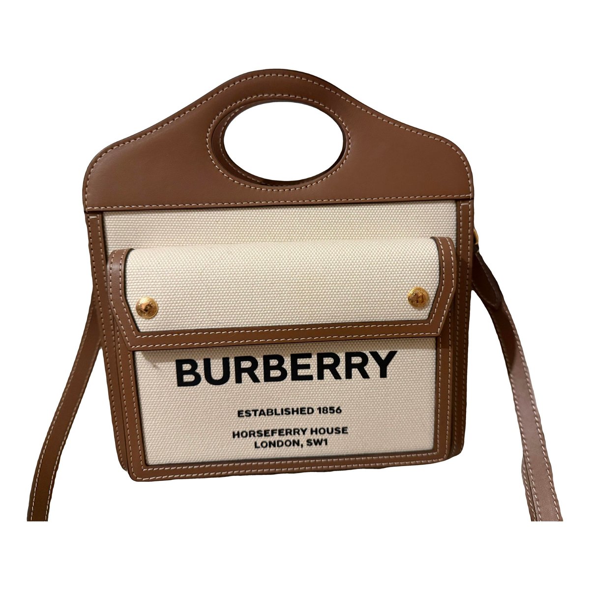 Pocket leather crossbody bag