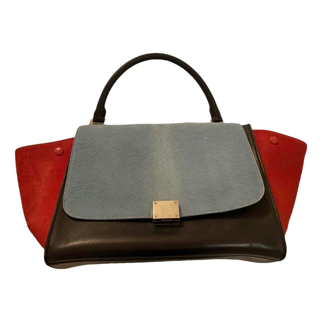 Trapèze leather handbag