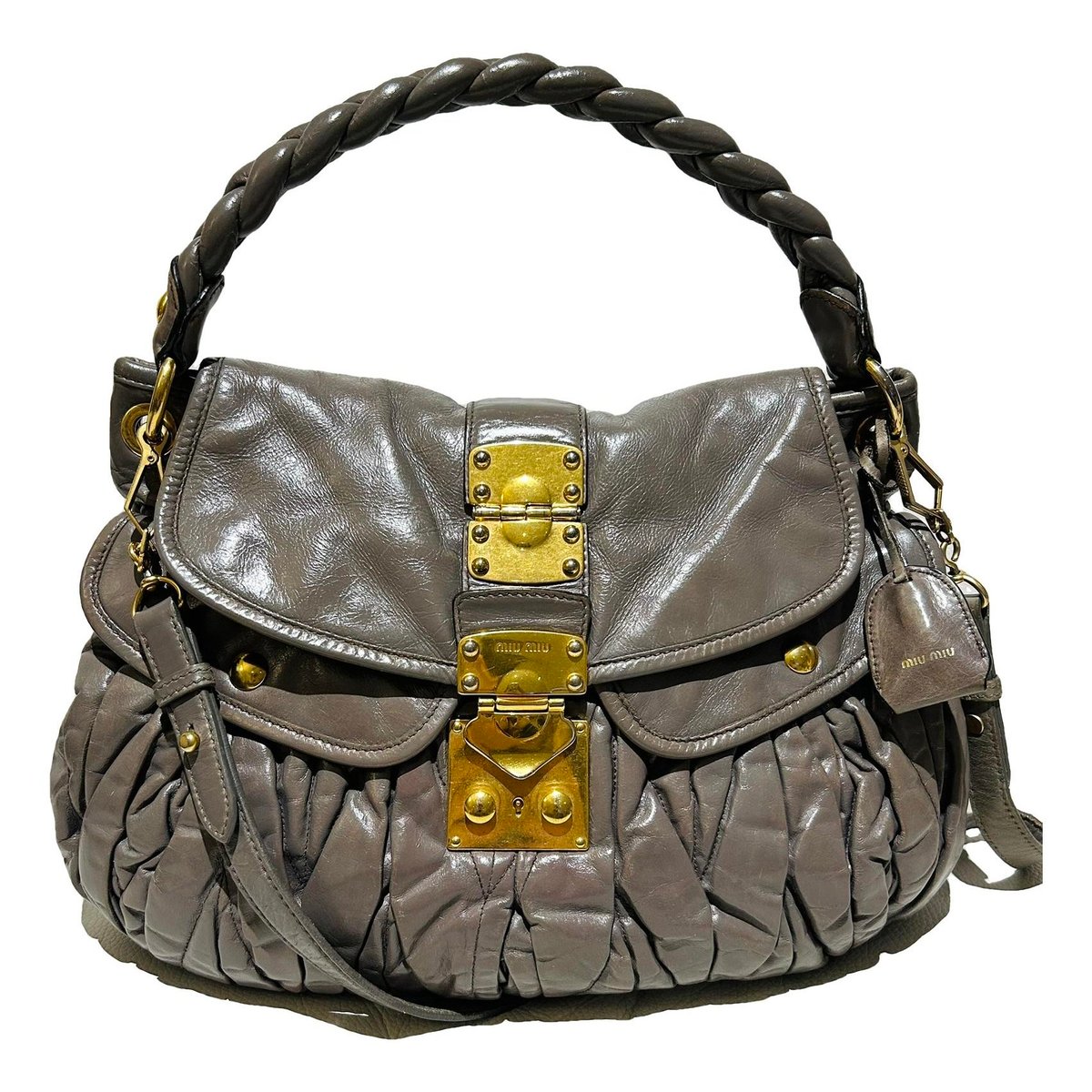 Coffer leather handbag