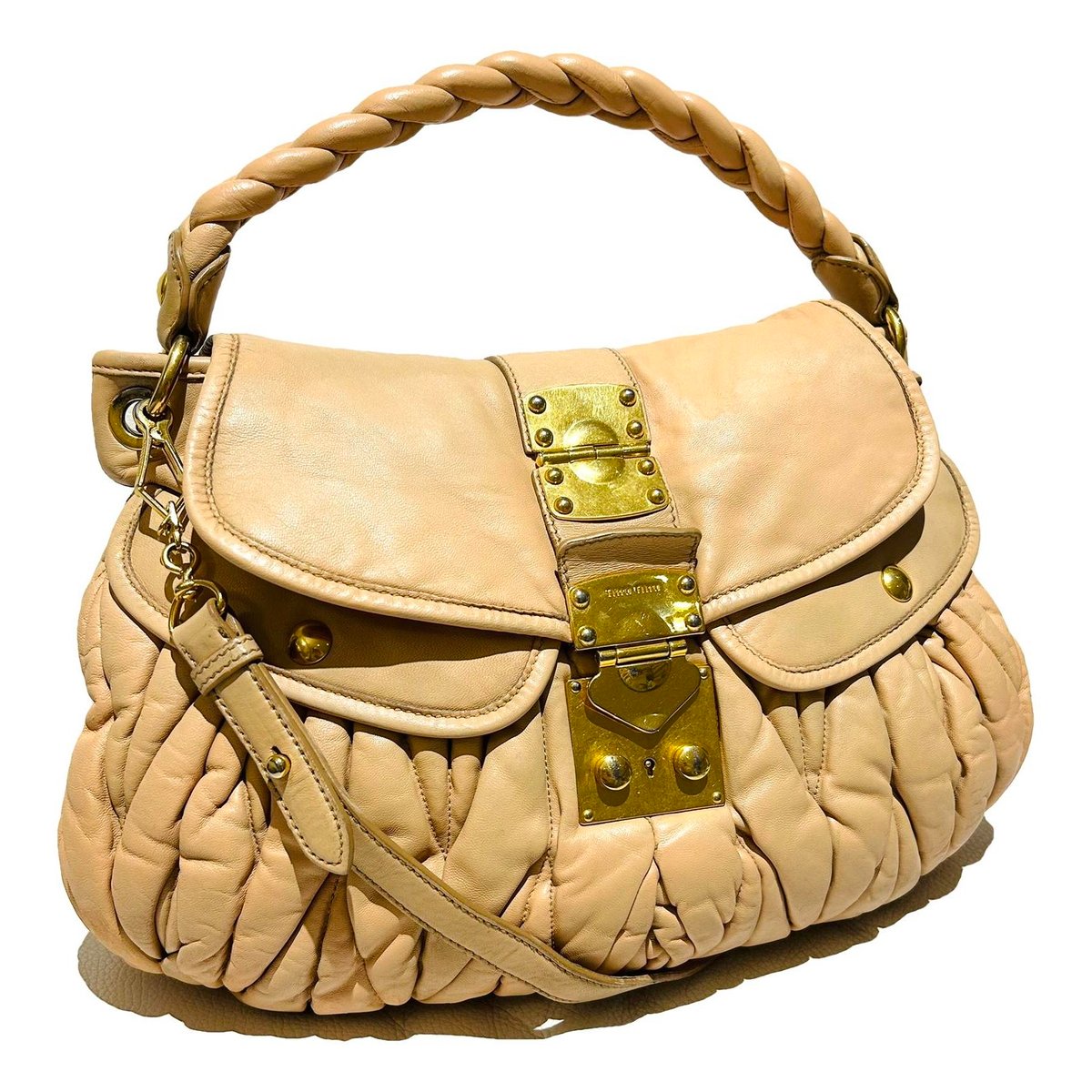 Coffer leather handbag