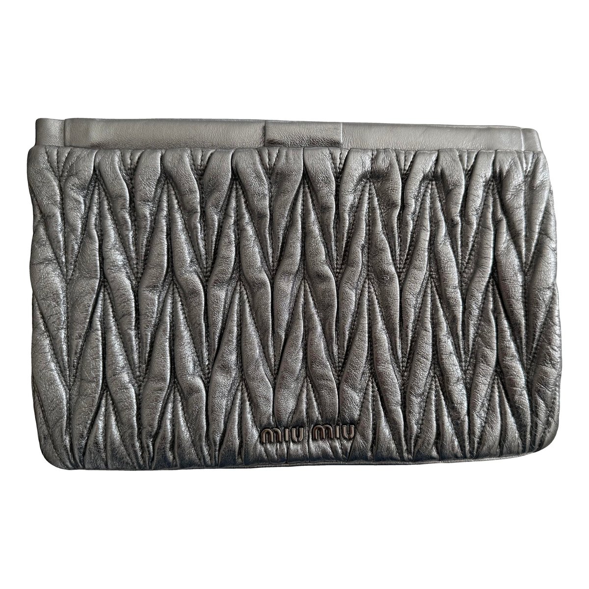 Matelassé leather clutch bag