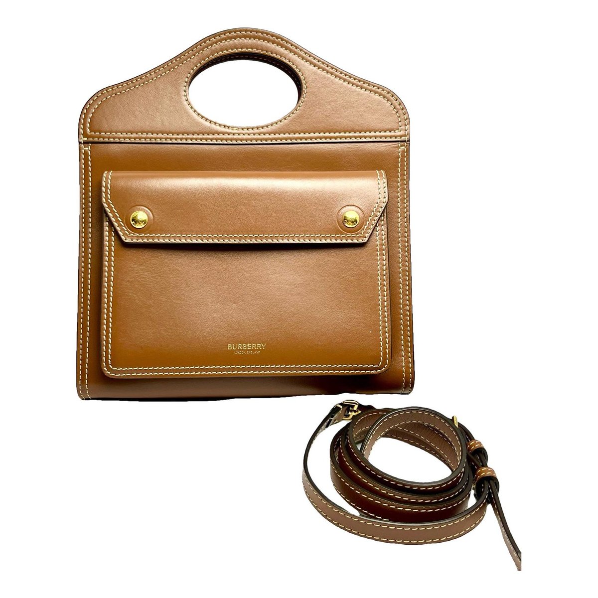 Pocket Medium leather crossbody bag