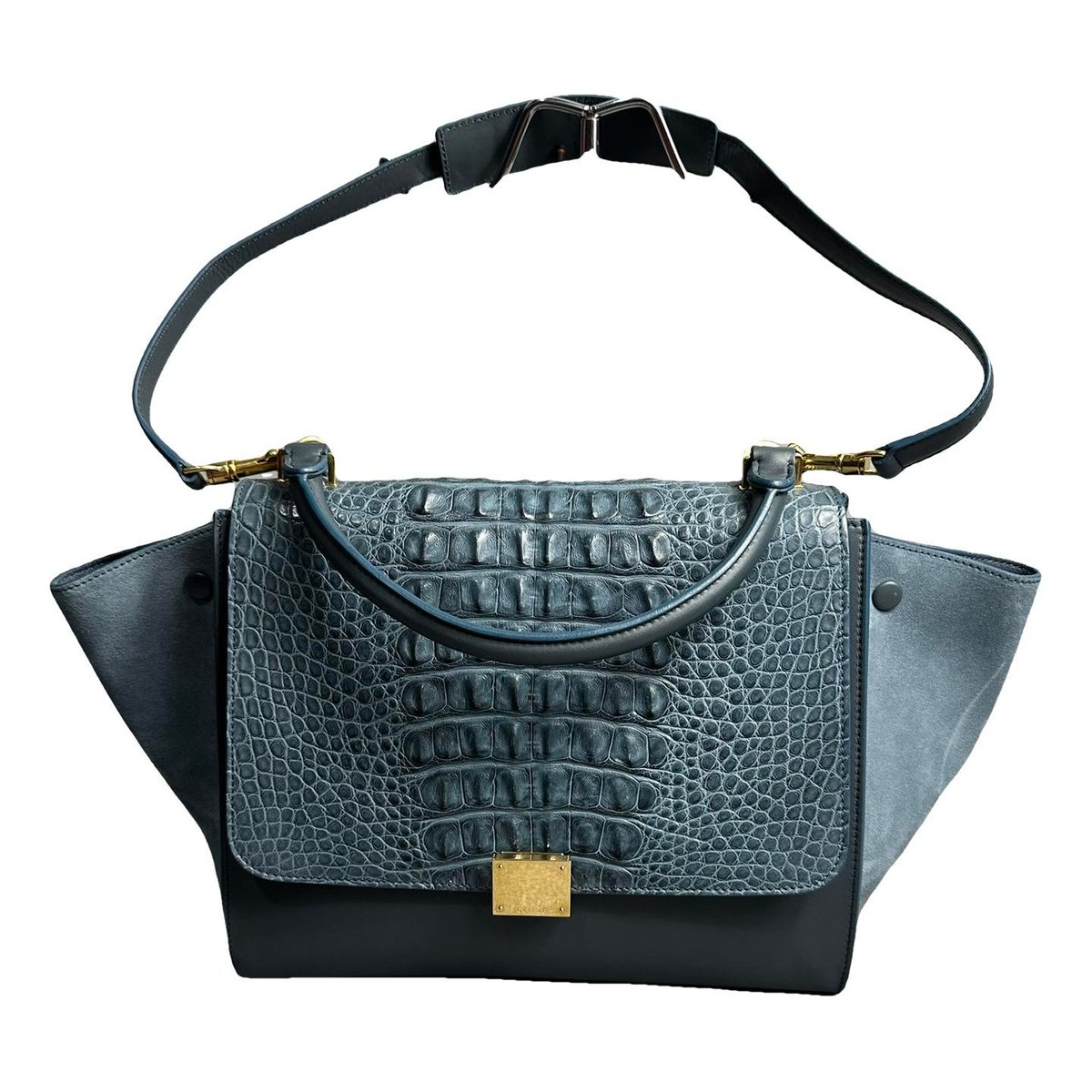 Trapèze leather handbag