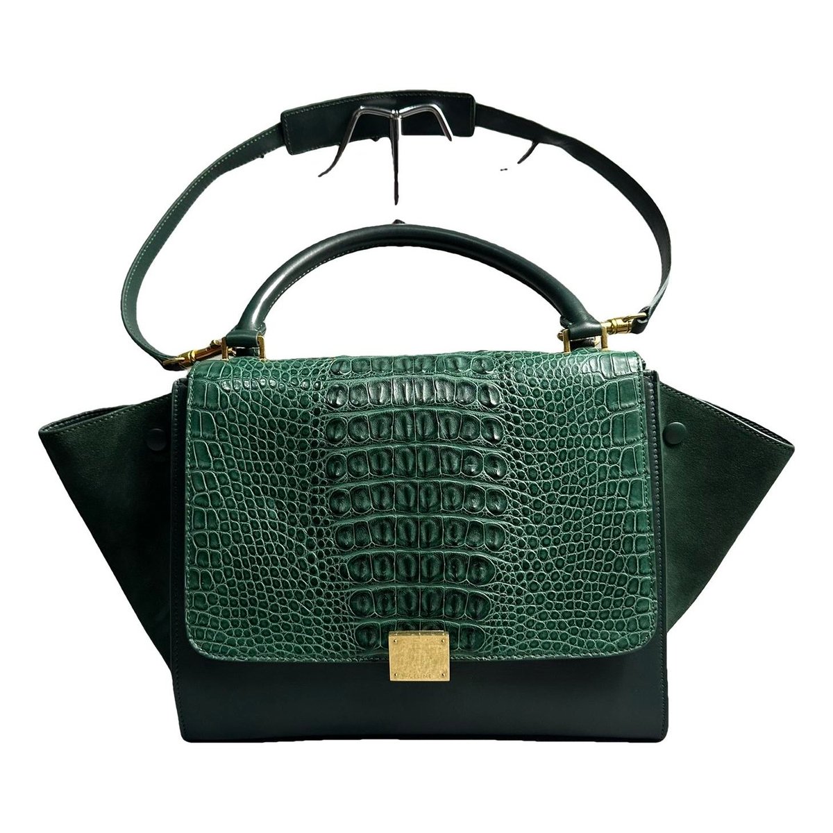 Trapèze leather handbag