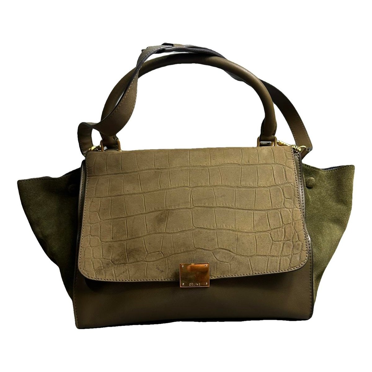 Trapèze leather handbag