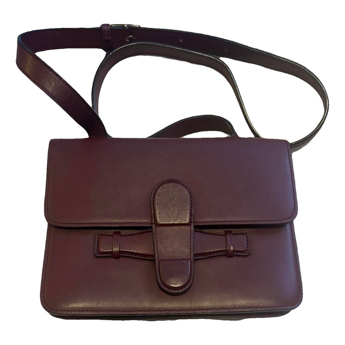 Symmetrical leather crossbody bag