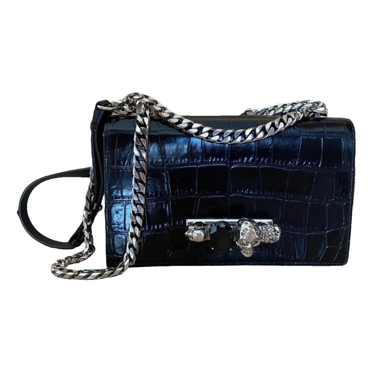Skull leather handbag