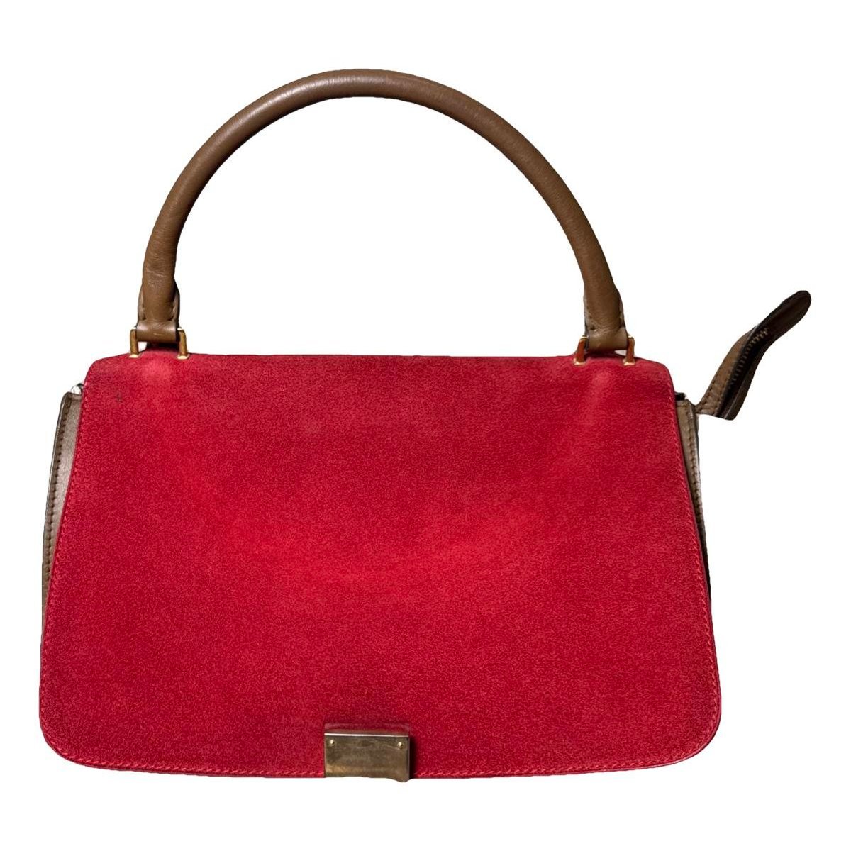 Trapèze leather handbag