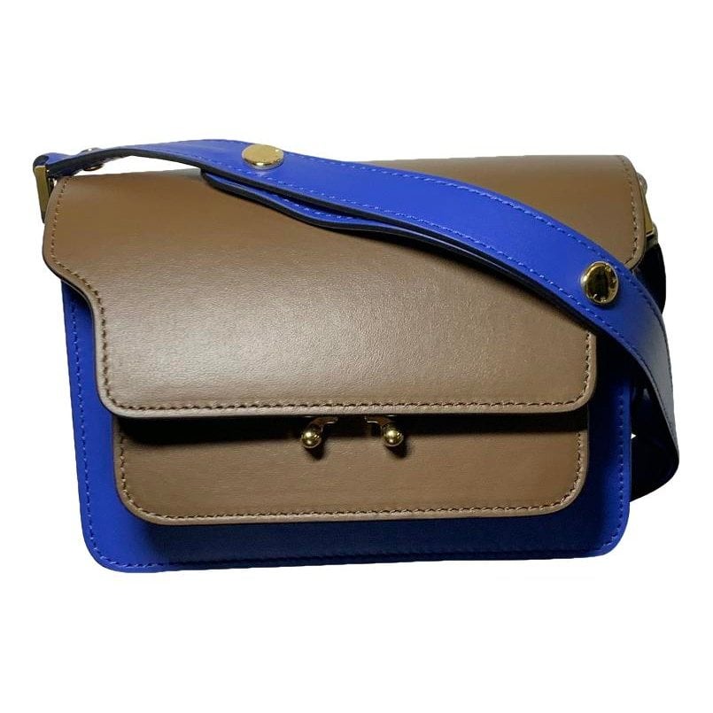 Trunk leather crossbody bag