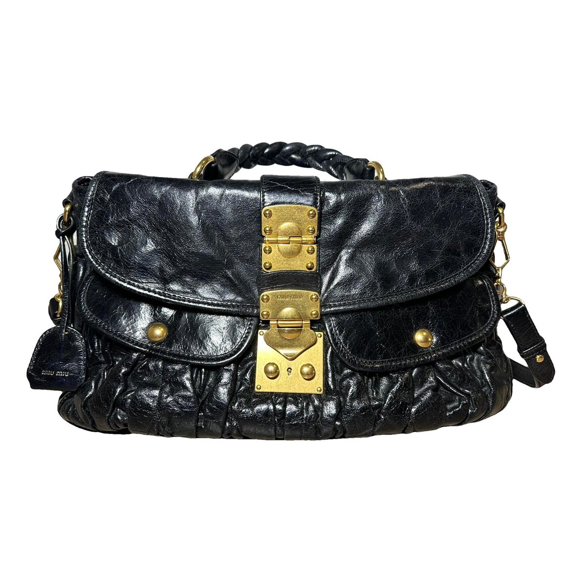 Coffer leather handbag