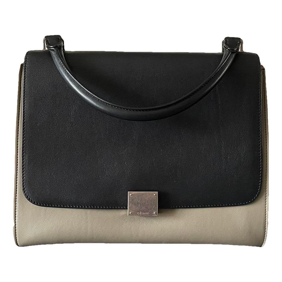 Trapèze leather handbag